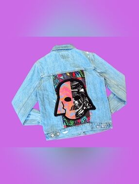Handmade, Upcycled  Star Wars, Dark Vader Denim Jacket Size S